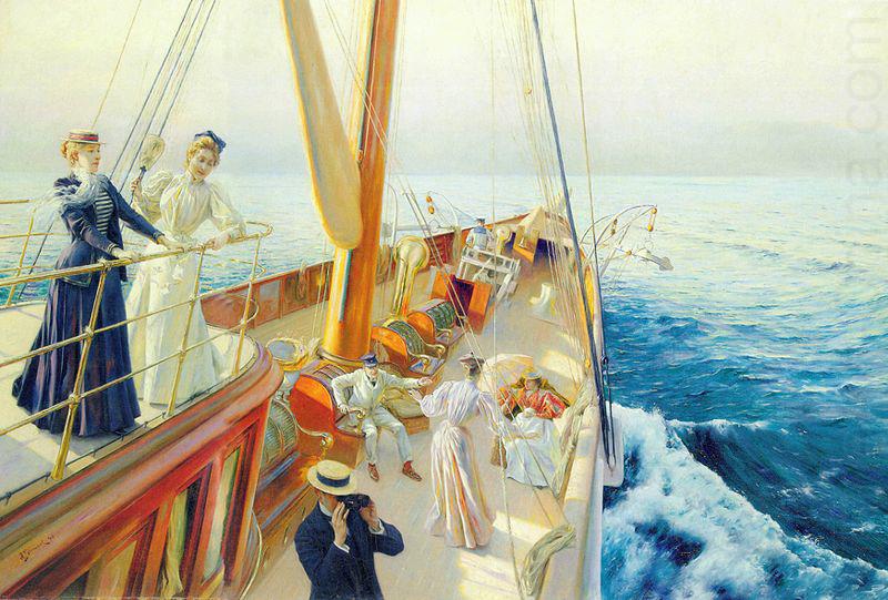 Julius LeBlanc Stewart Yachting in the Mediterranean china oil painting image